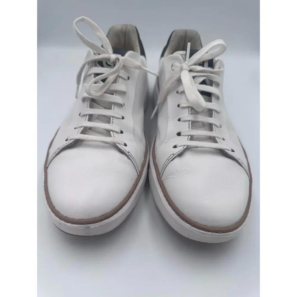 Cole Haan GrandPro Topspin Men’s 11M White Leather Sneakers Navy Casual Shoes
